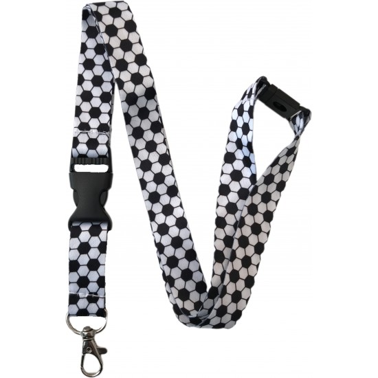 20mm Football Lanyard With Detachable Buckle Clip