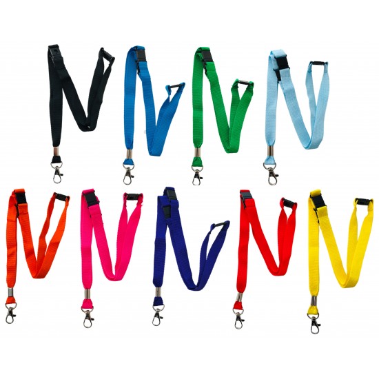 15mm Plain Lanyard With 3 Point Safety Breakaway