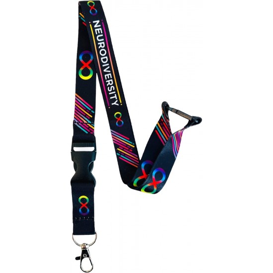 Neurodiversity Awareness Lanyard With Detachable Clip & Safety Breakaway