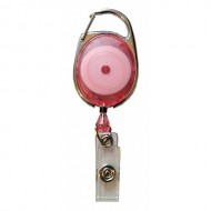 Pink Carabiner Retractable Badge Reel