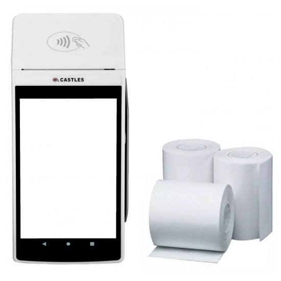 Replacement Receipt Paper for Castles Saturn 1000 Payment Device , 20 Rolls