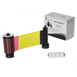 SMART 30/50 YMCKO 650634 FULL COLOUR PRINTER RIBBON WITH CLEANING ROLLER - 250 PRINTS