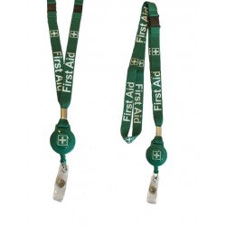 First Aid Badge Reel Lanyard With Double Safety Breakaway