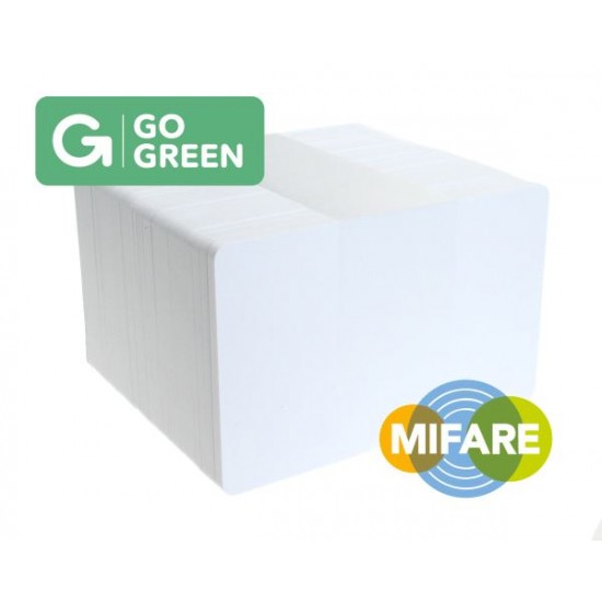 Go Green Genuine NXP MIFARE® 1k EV1 Blank White Cards 85% Recycled Plastic - 100 Pack