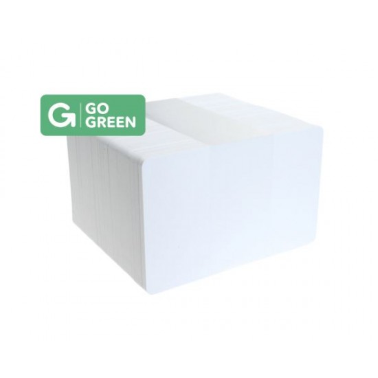 Go Green 1K Blank White Cards 85% Recycled Plastic - 100 Pack