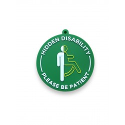Hidden Disability Visual Awareness Disc Tag, Please Be Patient with Me Lanyard Badge , Green