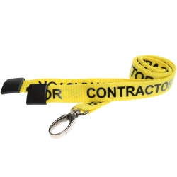 Yellow Contractor 15mm lanyard with safety breakaway
