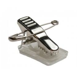 Metal Crocodile ID Card Clip with Pin & Self-Adhesive Pad 