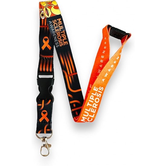 Multiple Sclerosis Awareness Badge Holder/Lanyard with Detachable Clip & Safety Breakaway