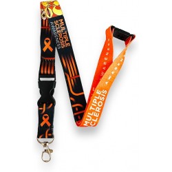 Multiple Sclerosis Awareness Badge Holder/Lanyard with Detachable Clip & Safety Breakaway