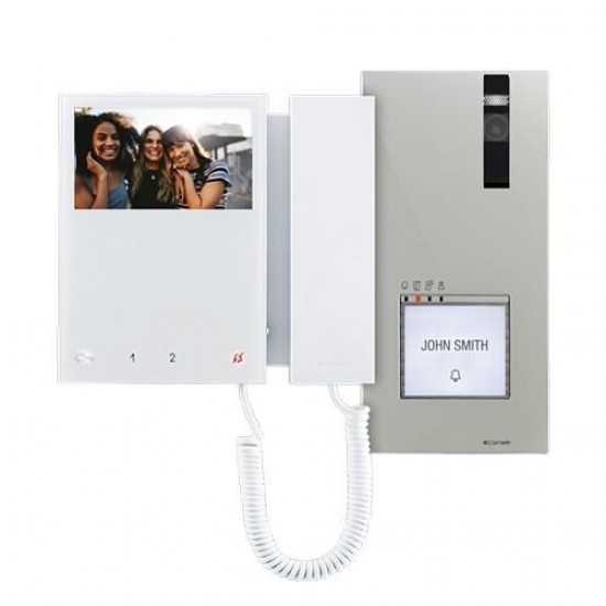 Comelit PAC 8461M Single Family Kit with Quadra and Mini Simplebus Video Door Entry System, 5-Piece