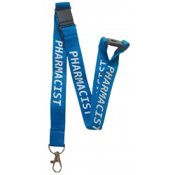 20mm Blue Pharmacist Lanyard With 3 Point Safety Breakaway