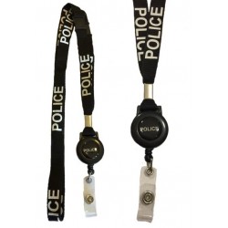 Police Lanyard With Integrated Badge Reel