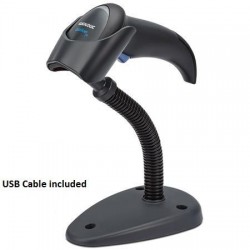 Datalogic QuickScan I QD2131 - USB Kit, 1D Linear Imager. Includes USB cable and stand. Color: Black.