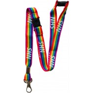15mm Rainbow NHS Lanyard with 3 Point Safety Breakaway