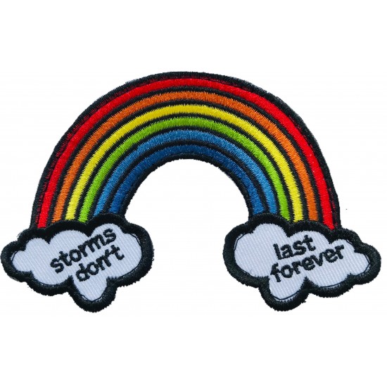 Rainbow Hook & Loop Patch - Storms Dont Last Forever