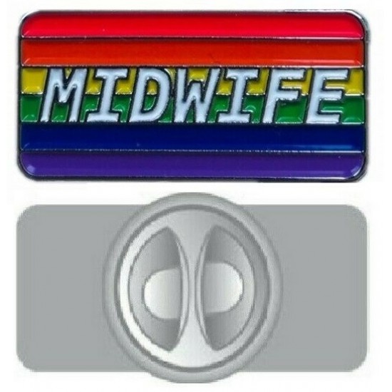 Rainbow Midwife Pin Badge