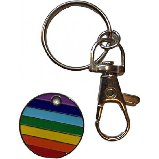 Rainbow £1 UK Trolley Coin with Keyring 
