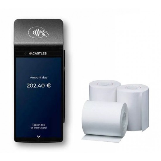Replacement Receipt Paper for Castles S1F2 , S1F3 Payment Device , 20 Rolls