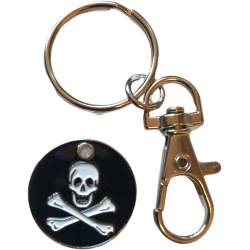 Skull & Crossbones £1 UK Trolley Coin with Keyring