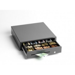 Star Micronics CB-2002 Charcoal Grey Cash Drawer, 4 note clips and 8 coin slots and cheque/large slot , Grey