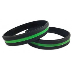 Thin Green Line Silicone wristband 