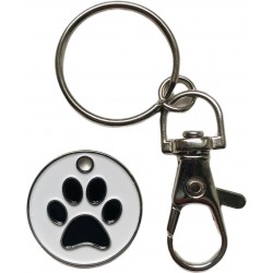 Dog Paw £1 UK Trolley Coin with Keyring