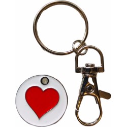 Love Heart £1 UK Trolley Coin with Keyring