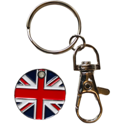 Union Jack £1 UK Trolley Coin with Keyring