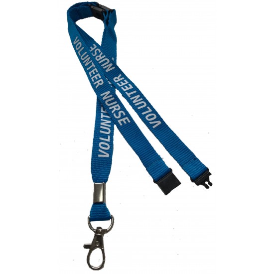 Volunteer Nurse Lanyard With 3 Point Breakaway , Blue